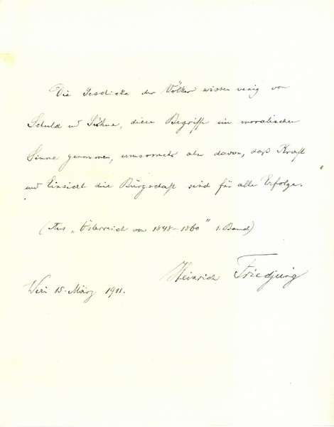 Eigenh. Albumblatt mit U.