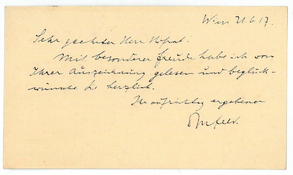 Eigenh. Visitenkarte.