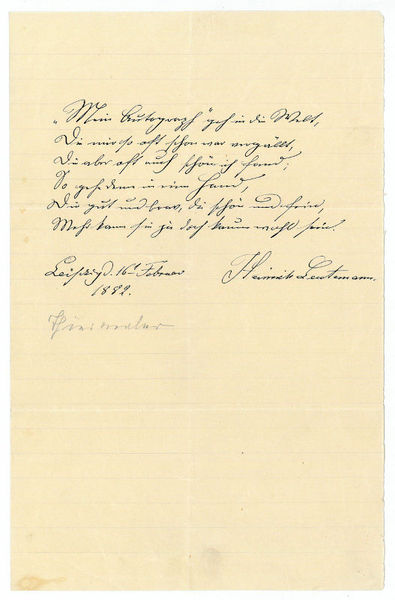 Eigenh. Albumblatt mit U.