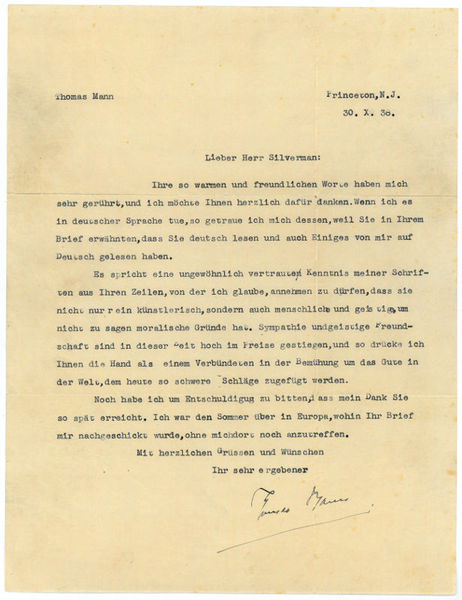 Typed letter signed.