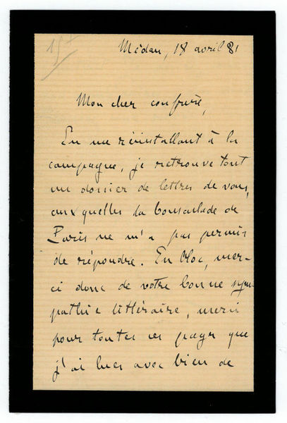 Autograph letter signed.