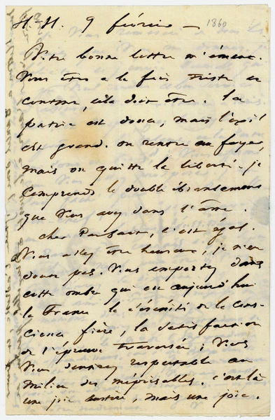 Autograph letter signed ("V.").