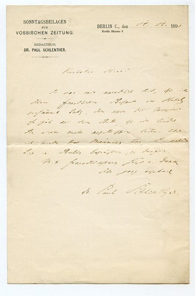 Eigenh. Brief mit U.