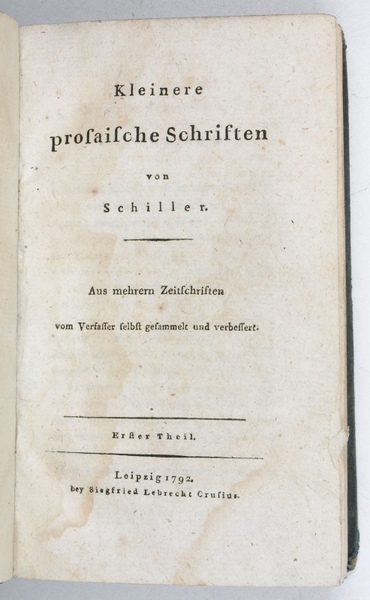 Kleinere prosaische Schriften.