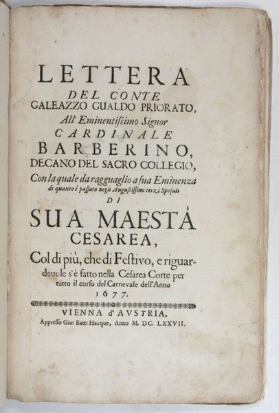 Lettera [.] all' [.] Cardinale Barberino [.] con la quale …