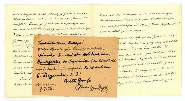 Eigenh. Brief mit U. und eh. Postkarte mit U.