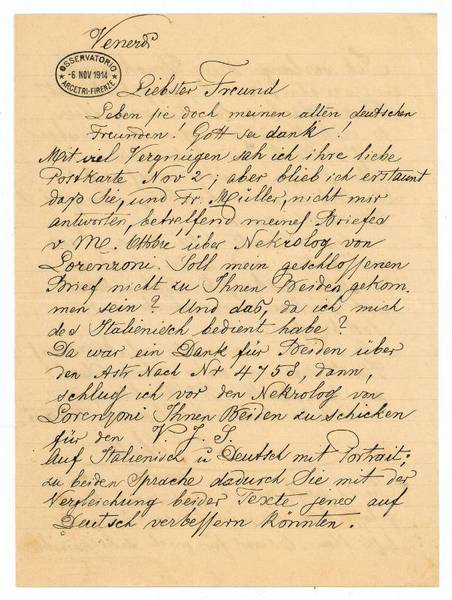 Eigenh. Brief mit U.