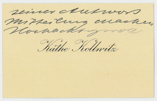 Eigenh. Visitenkarte.