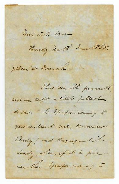 Autograph letter signed ("Charles Dickens").