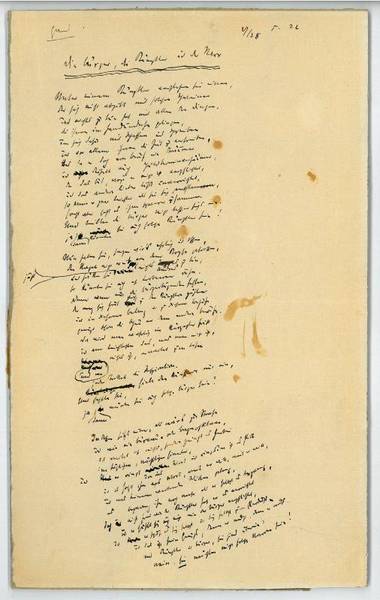 Die Bürger, die Künstler und der Narr. Autograph poem.