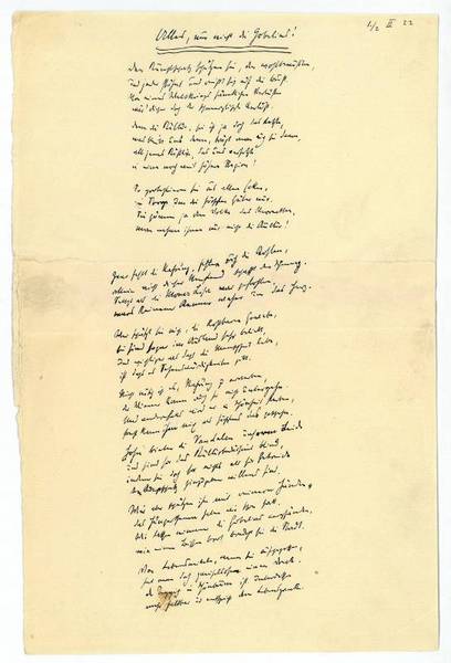 Alles, nur nicht die Gobelins! Autograph poem.