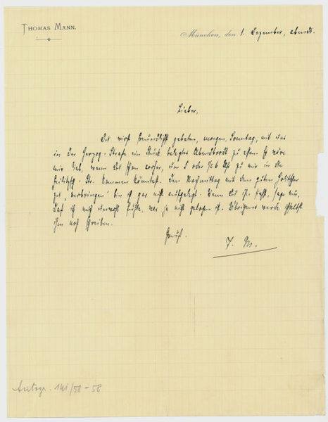 Eigenh. Brief mit U. (Initialen).