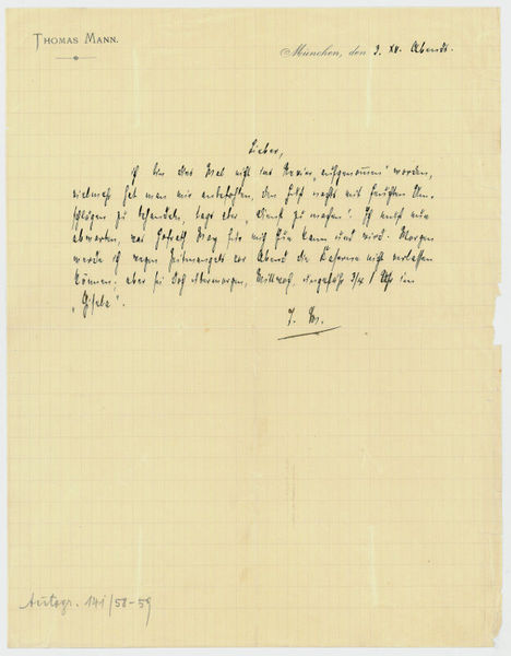 Eigenh. Brief mit U. (Initialen).