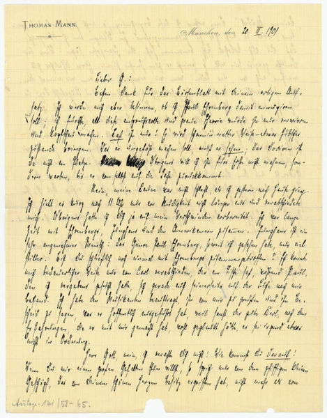 Eigenh. Brief mit U. (Initialen).