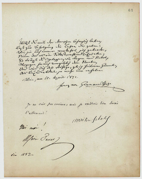 Eigenh. Albumblatt mit U. ("Franz von Hermannsthal").