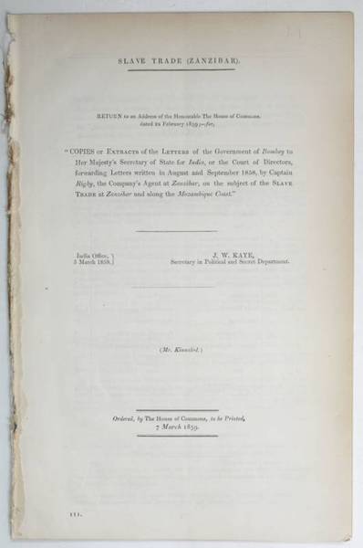 Slave Trade (Zanzibar). - Return to an Address of the …