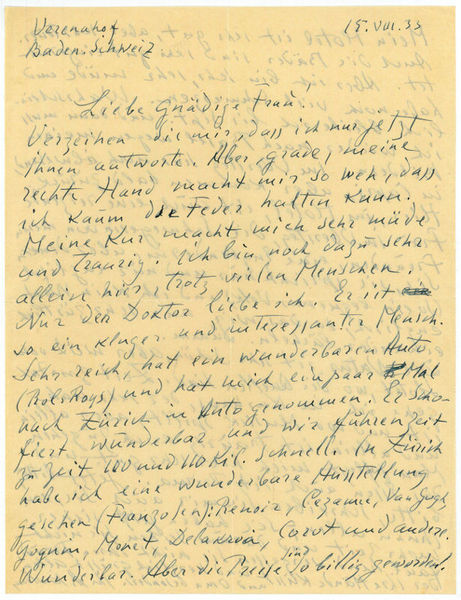 Autograph letter signed.