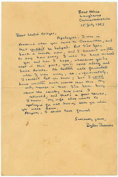 Autograph letter signed.
