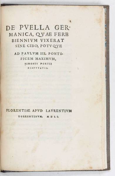 De puella Germanica, quae fere biennium vixerat sine cibo, potuque. …