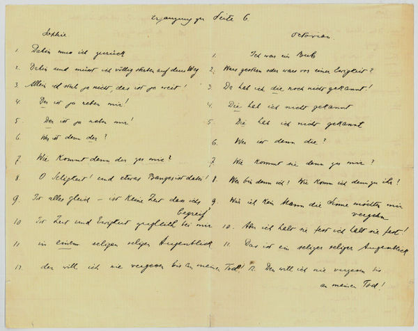 Draft for "Der Rosenkavalier". Autograph manuscript with autograph lines by …