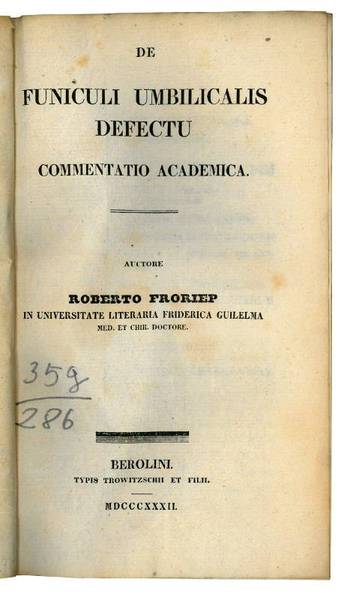 De funiculi umbilicalis defectu, commentatio academica.