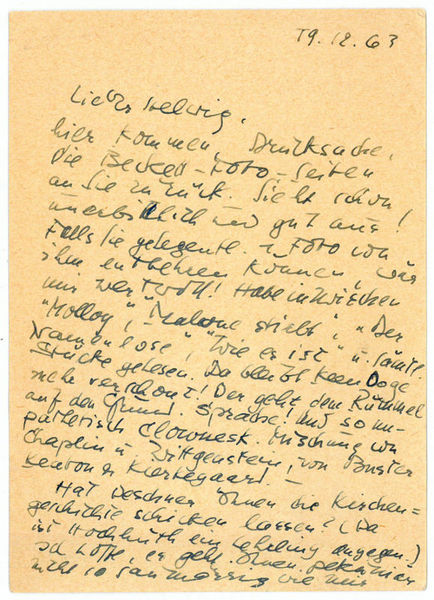 Eigenh. Postkarte mit U.