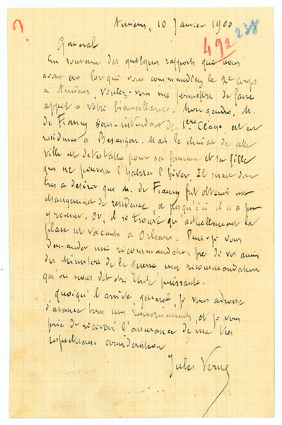 Autograph letter signed.