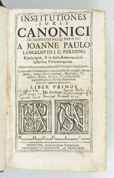 Institutiones juris canonici.