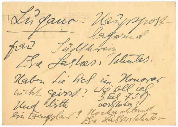 Eigenh. Postkarte m. U.