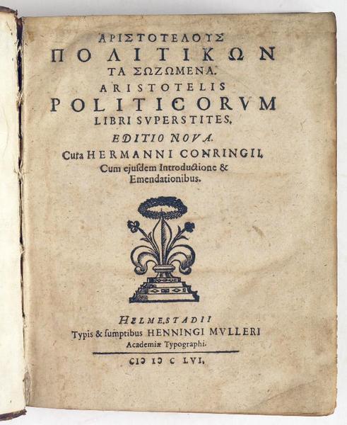 [Politikon ta sozomena]. Aristotelis politicorum libri superstites. Editio nova. Cura …