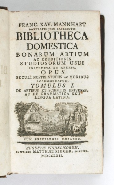 Bibliotheca domestica bonarum artium ac eruditionis studiosorum usui instructa et …