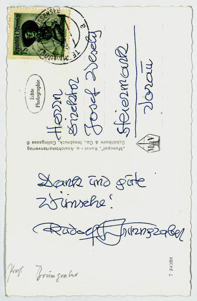 Eigenh. Bildpostkarte mit U.