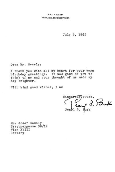 Typed letter signed.
