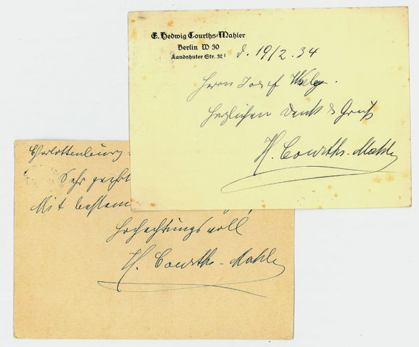 2 eigenh. Postkarten mit U.