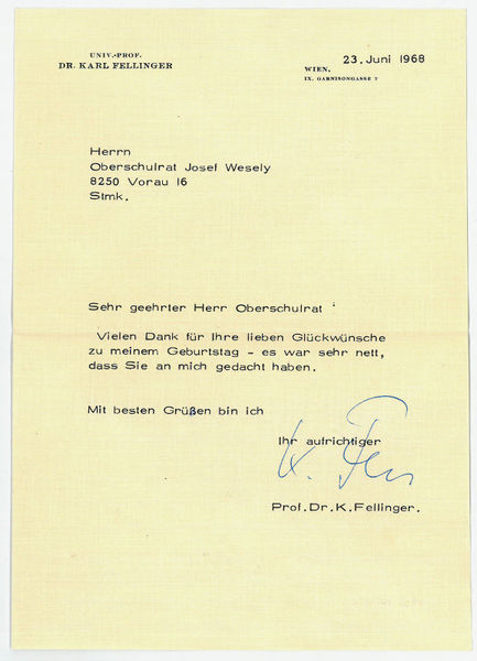 Ms. Brief mit eigenh. U.