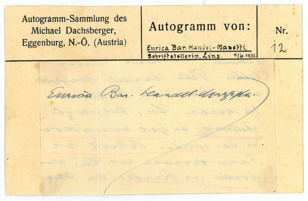 Eigenh. Albumblatt mit U. und montiertem Portrait.