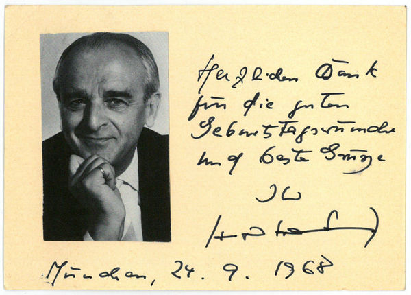 Eigenh. Portraitpostkarte mit U.