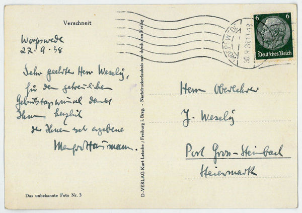 Eigenh. Bildpostkarte mit U.