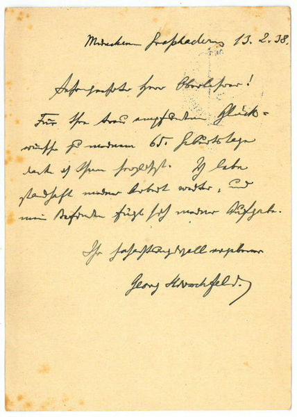 Eigenh. Postkarte mit U.
