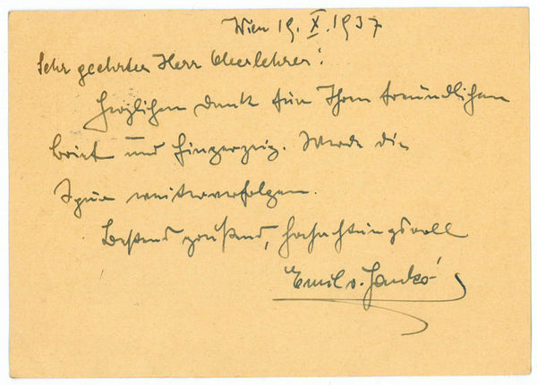 Eigenh. Postkarte mit U.