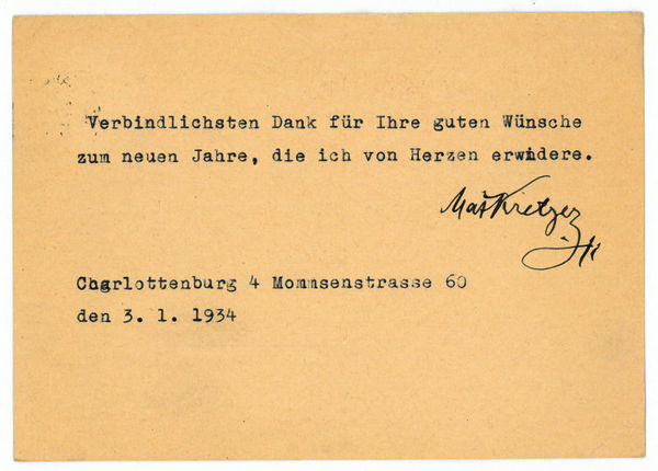 Ms. Postkarte mit eigenh. U.