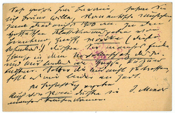 Eigenh. Postkarte mit U.