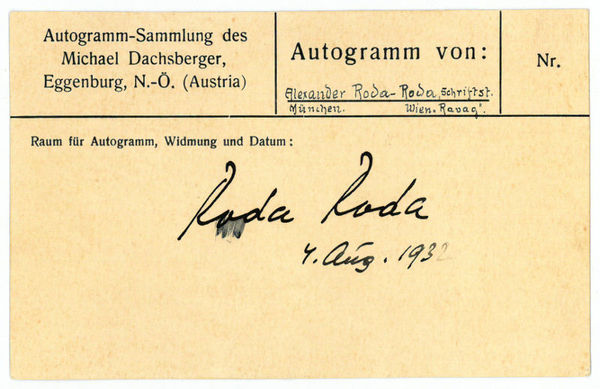Albumblatt mit eigenh. Datum und U.