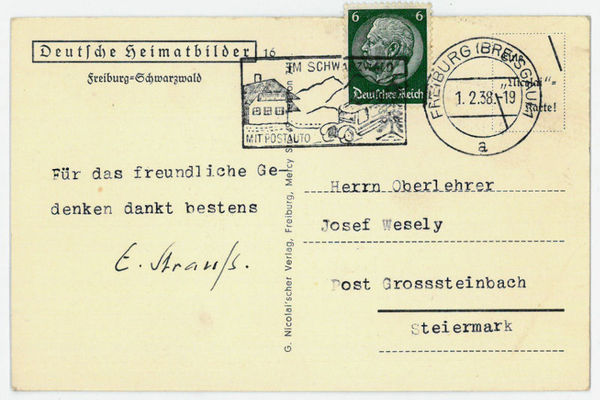 Ms. Bildpostkarte mit eigenh. U.