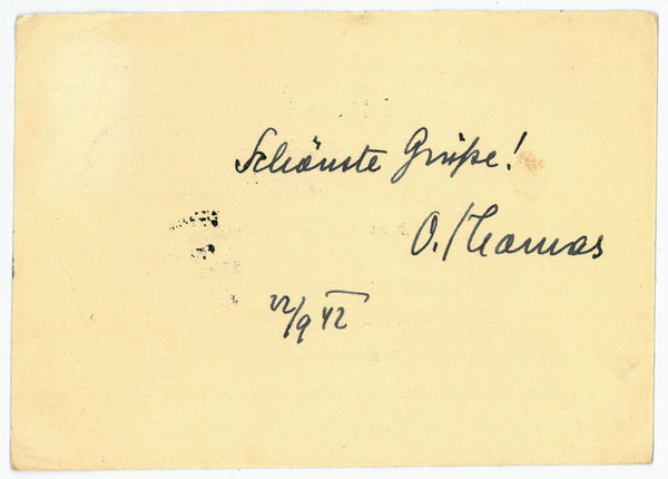 Eigenh. Postkarte mit U.