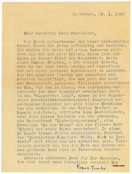 Ms. Brief mit eigenh. U.