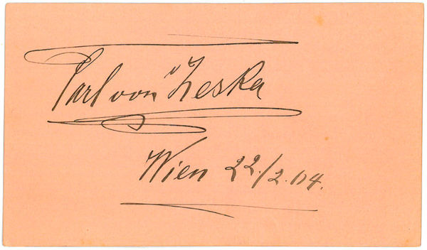 Albumblatt mit eigenh. Namenszug und Datum.