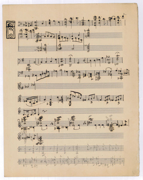 “Abenteurer”. Eigenh. musikalisches Notenblatt mit U.