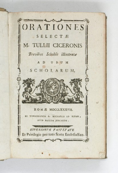 Orationes selectae [.] brevibus scholiis illustratae ad usum scholarum.
