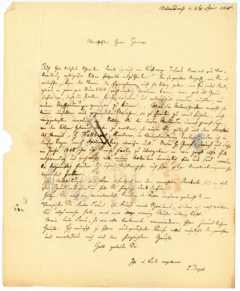 Eigenh. Brief mit U.